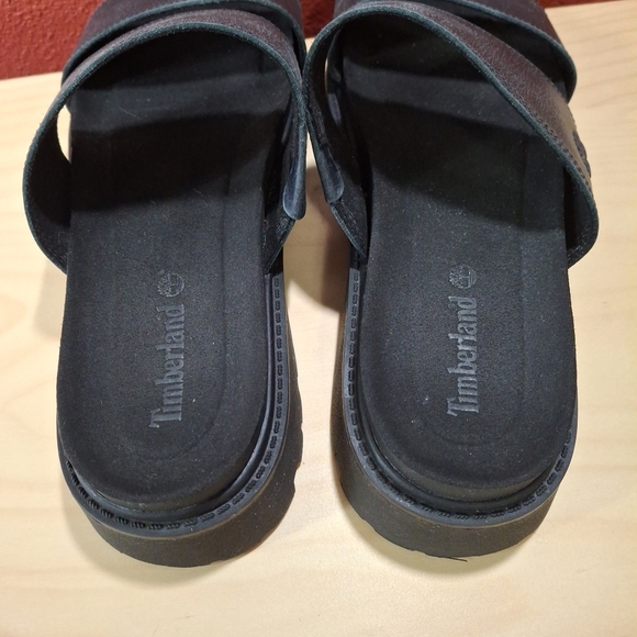 Timberland Clairemont Way Leather Slide Sandal - Chunky Lug look - Black - 7.5 - Picture 4 of 10